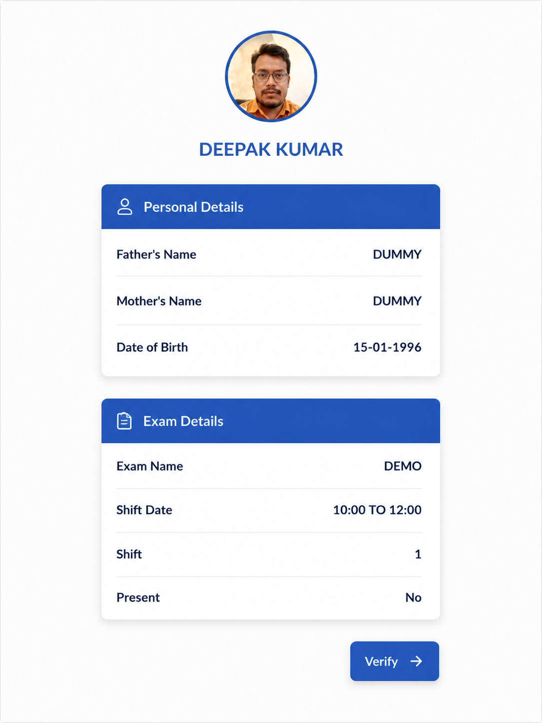 Profile screen