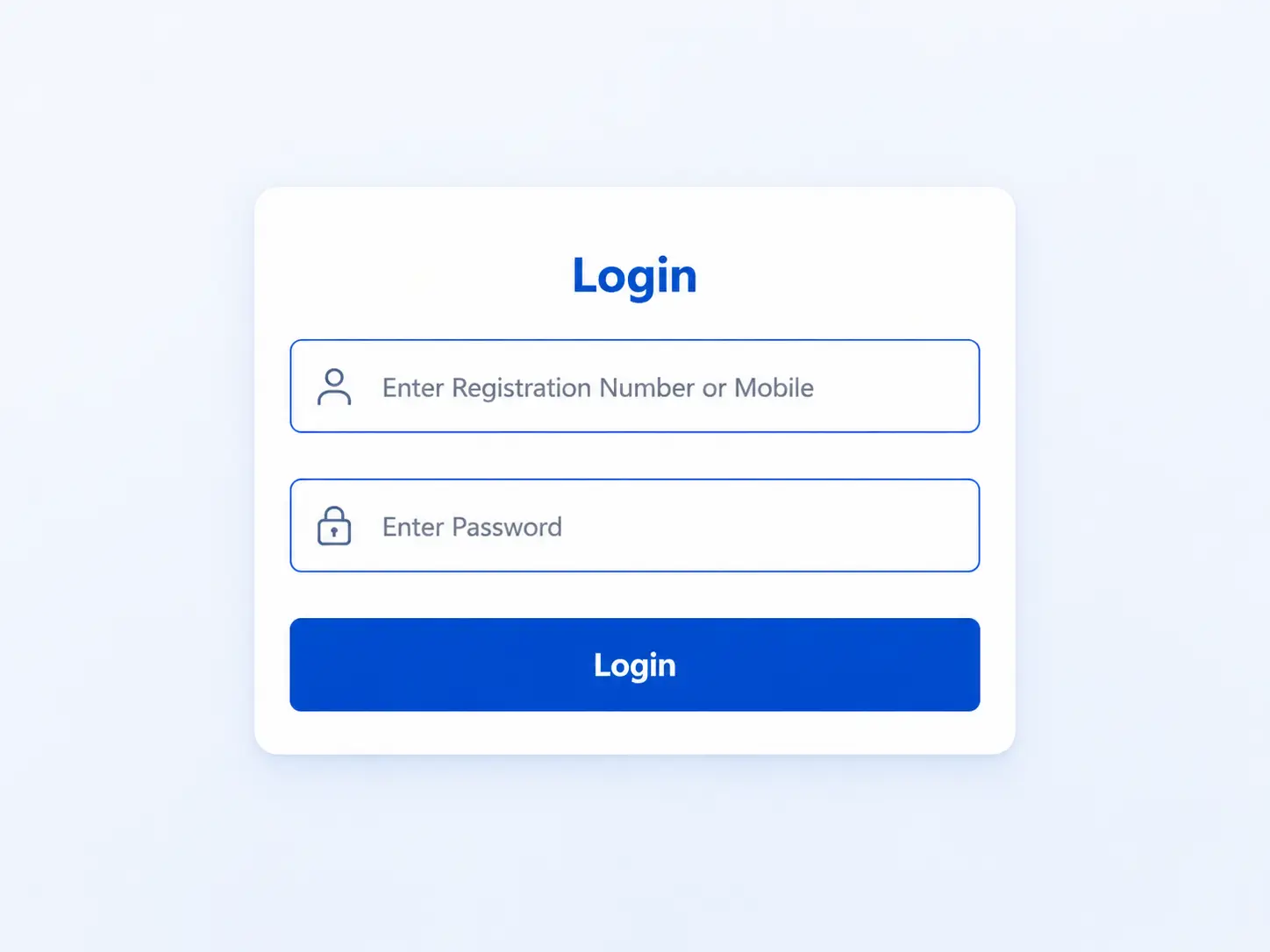 Operator login screen